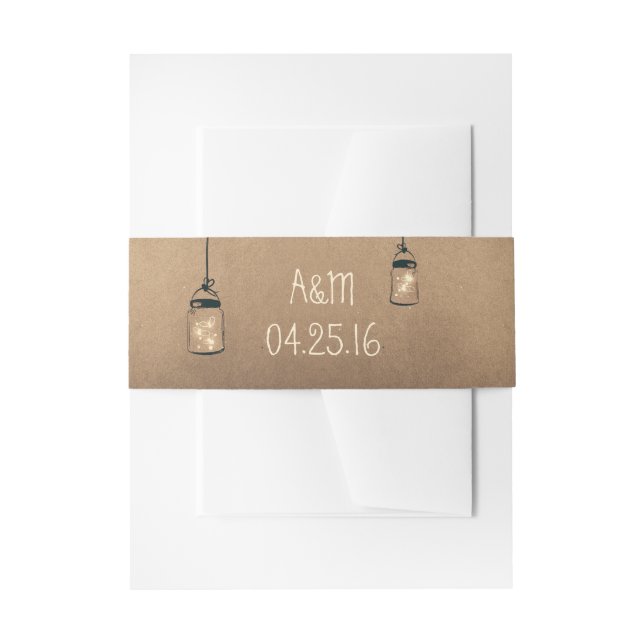 Bandeau De Faire-part Fireflies Mason Jars Mariage rustique (Devant example)