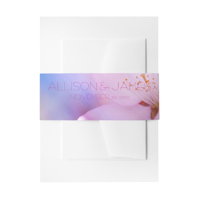 Bandeau De Faire-part Fleur de cerisier rose personnalisable (Devant example)
