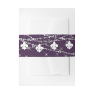 Bandeau De Faire-part Fleur de Lis Eggplant Lumières pourpres Plum pro