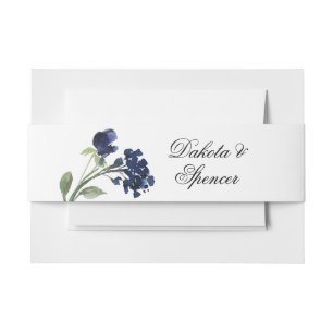 Bandeau De Faire-part Fleur sauvage   Bleu classique Fleur de Jardin Boh
