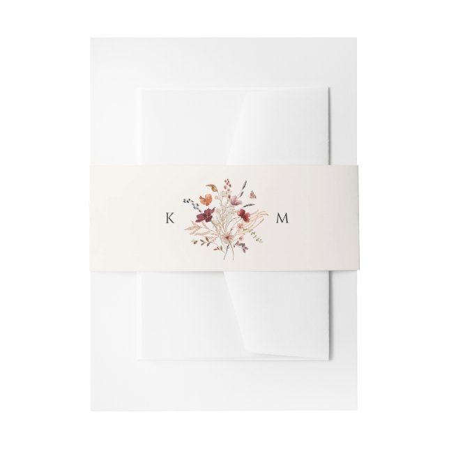 Bandeau De Faire-part Fleur sauvage Boho Elegant Mariage de automne (Devant example)