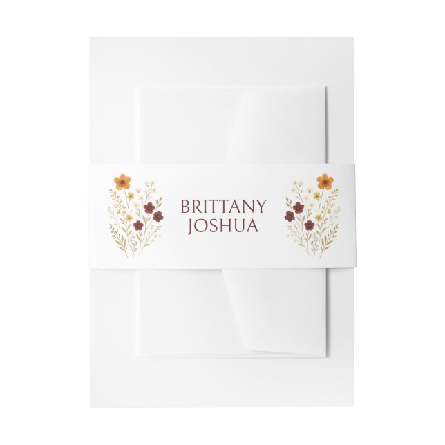 Bandeau De Faire-part Fleur sauvage d'automne Boho Monogram Mariage (Devant example)