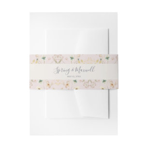 Bandeau De Faire-part Fleur sauvage de printemps   Mariage blanc