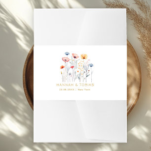 Bandeau De Faire-part Fleur sauvage frais Mariage blanc