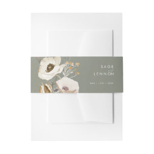 Bandeau De Faire-part Fleur sauvage lunatique Sage Green