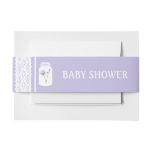 Bandeau De Faire-part Fleur sauvage Mason Jar et Baby shower dentelle
