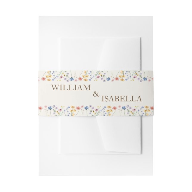 Bandeau De Faire-part Fleur sauvage pastel beige (Devant example)