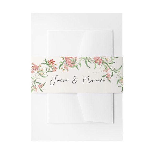 Bandeau De Faire-part Fleur sauvage rose Rose Spring Garland Mariage (Devant example)
