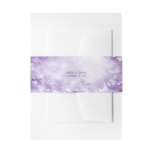 Bandeau De Faire-part Fleurs blanches violettes Invitation Bande de vent