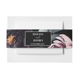 Bandeau De Faire-part Fleurs bordeaux foncé moody élégant simple