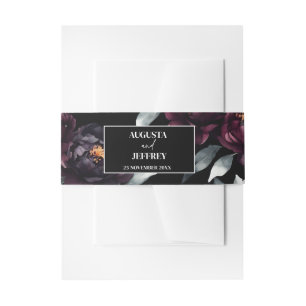 Bandeau De Faire-part Fleurs bordeaux foncé moody élégant simple