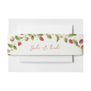Bandeau De Faire-part Fleurs de fraises rouges sucrées Mariage