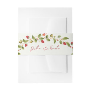 Bandeau De Faire-part Fleurs de fraises rouges sucrées Mariage