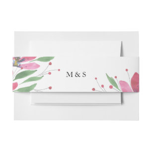 Bandeau De Faire-part Fleurs de lotus rose chic Art aquarelle