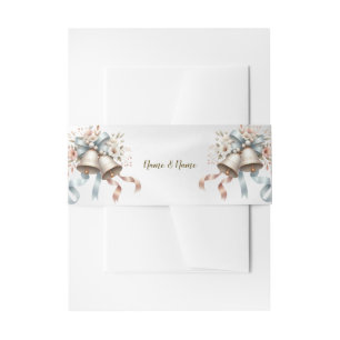 Bandeau De Faire-part Fleurs de mariage cloches Rubans bleu rose Beau