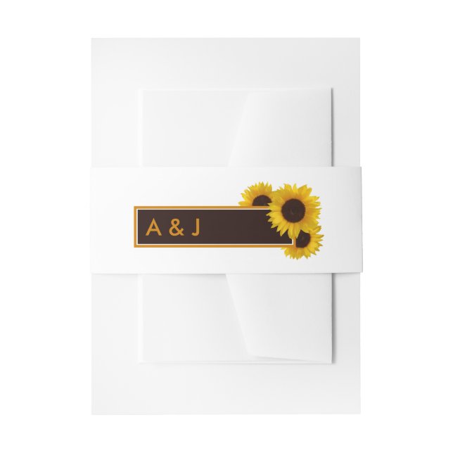 Bandeau De Faire-part Fleurs de soleil rustiques - Mariage floral (Devant example)