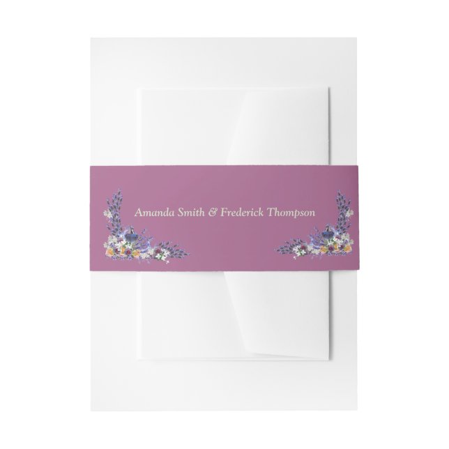 Bandeau De Faire-part Fleurs de Tuberose et de Lavande (Devant example)