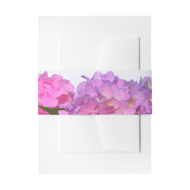 Bandeau De Faire-part Fleurs d'hydrangeas roses violettes élégantes (Devant example)