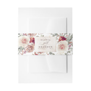 Bandeau De Faire-part Fleurs d'ombre Terre Motif Mariage élégant