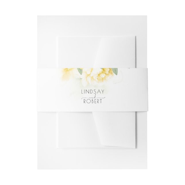 Bandeau De Faire-part Fleurs Jaunes Mariage élégant (Devant example)