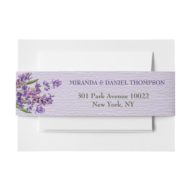 Bandeau De Faire-part Fleurs modernes lavande violet et blanc (Devant Example)