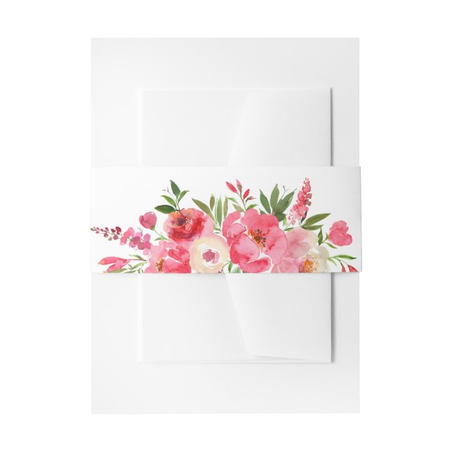 Bandeau De Faire-part Fleurs roses à l'aquarelle (Devant example)