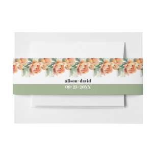 Bandeau De Faire-part Fleurs roses branc mariage
