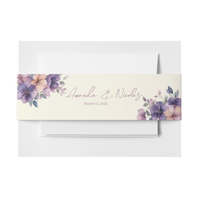 Bandeau De Faire-part Fleurs roses pourries sur Mariage (Devant Example)