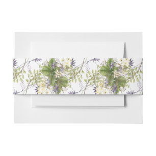 Bandeau De Faire-part Fleurs sauvages de lavande rustique et sauge blanc