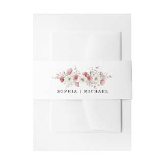 Bandeau De Faire-part Fleurs sauvages roses Mariage