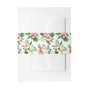 Bandeau De Faire-part Fleurs tropicales et Mariage Motif de verdure