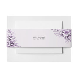 Bandeau De Faire-part Fleurs violettes élégantes