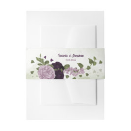 Bandeau De Faire-part fleurs violettes foncées et claires mariage