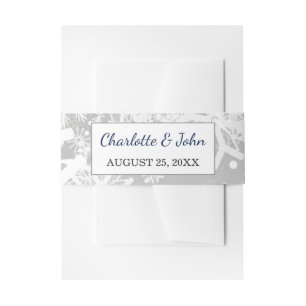 Bandeau De Faire-part flocons d'argent marine hiver Mariage
