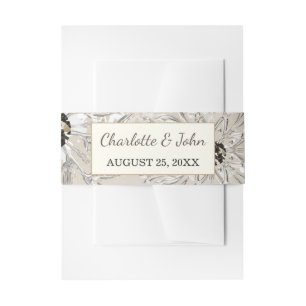 Bandeau De Faire-part flocons d'or argent hiver Mariage