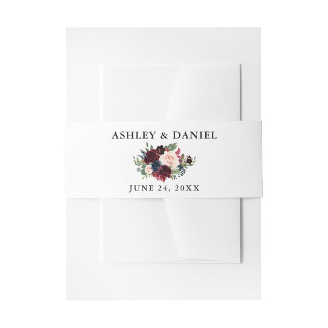 Bandeau De Faire-part Floral bleu mariage Bourgogne (Devant example)