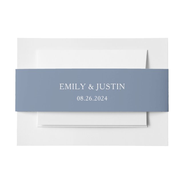 Bandeau De Faire-part Floral Dusty Blue Mariage élégant (Devant Example)