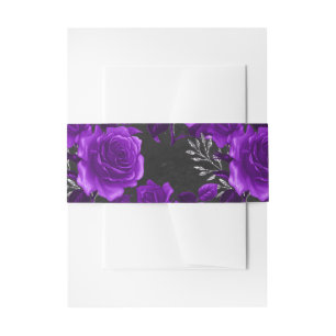 Bandeau De Faire-part Floral Vintage pourpre et noir