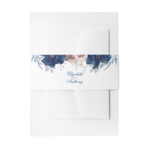 Bandeau De Faire-part Floraux bleu marine et mauve