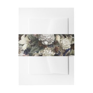 Bandeau De Faire-part Flore verte blanche