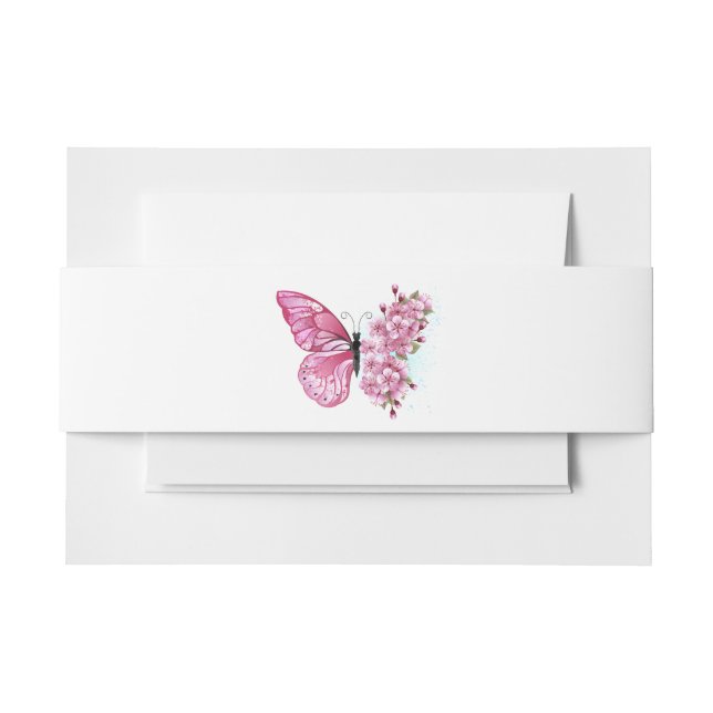Bandeau De Faire-part Flower Butterfly (Devant Example)