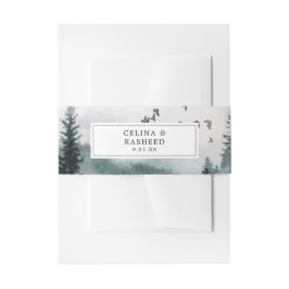 Bandeau De Faire-part Forêt naturelle, arbre et oiseaux