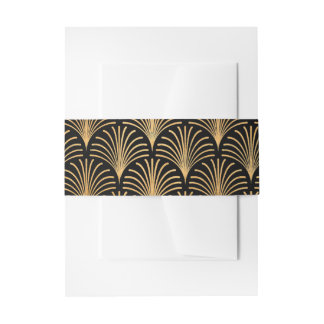 Bandeau De Faire-part Formelle Black Cravate Gold Art Déco Invitation Ba