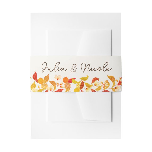 Bandeau De Faire-part Fraîcheur Citrus Foliage Mariage (Devant example)