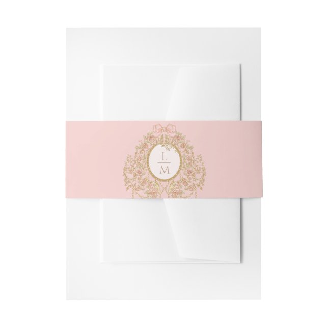 Bandeau De Faire-part French Rococo Rose Monogram Wedding (Devant example)