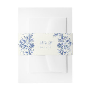 Bandeau De Faire-part French Vintage Floral Mariage Belly Band