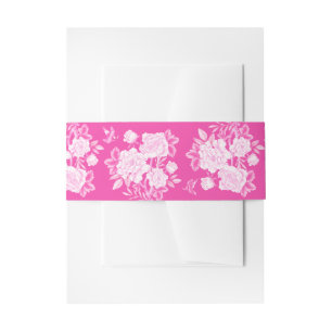 Bandeau De Faire-part Fuchsia White Chinoiserie Grand Mariage millénaire