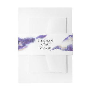 Bandeau De Faire-part Géode d'aquarelle Améthyste moderne BarefootBride™