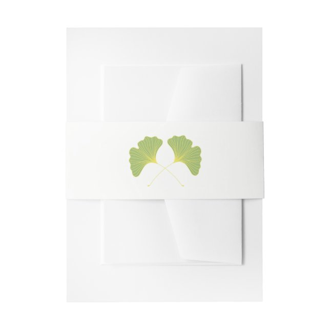 Bandeau De Faire-part Ginkgo Tree Feuilles Printemps vert (Devant example)