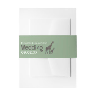 Bandeau De Faire-part Giraffe Safari d'argile, Mariage rustique